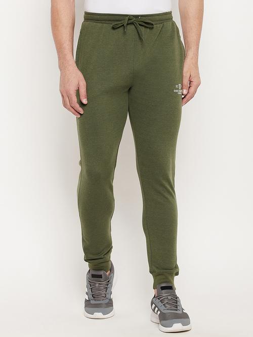 olive-green solid joggers track pant - 18447469 - Standard Image - 0