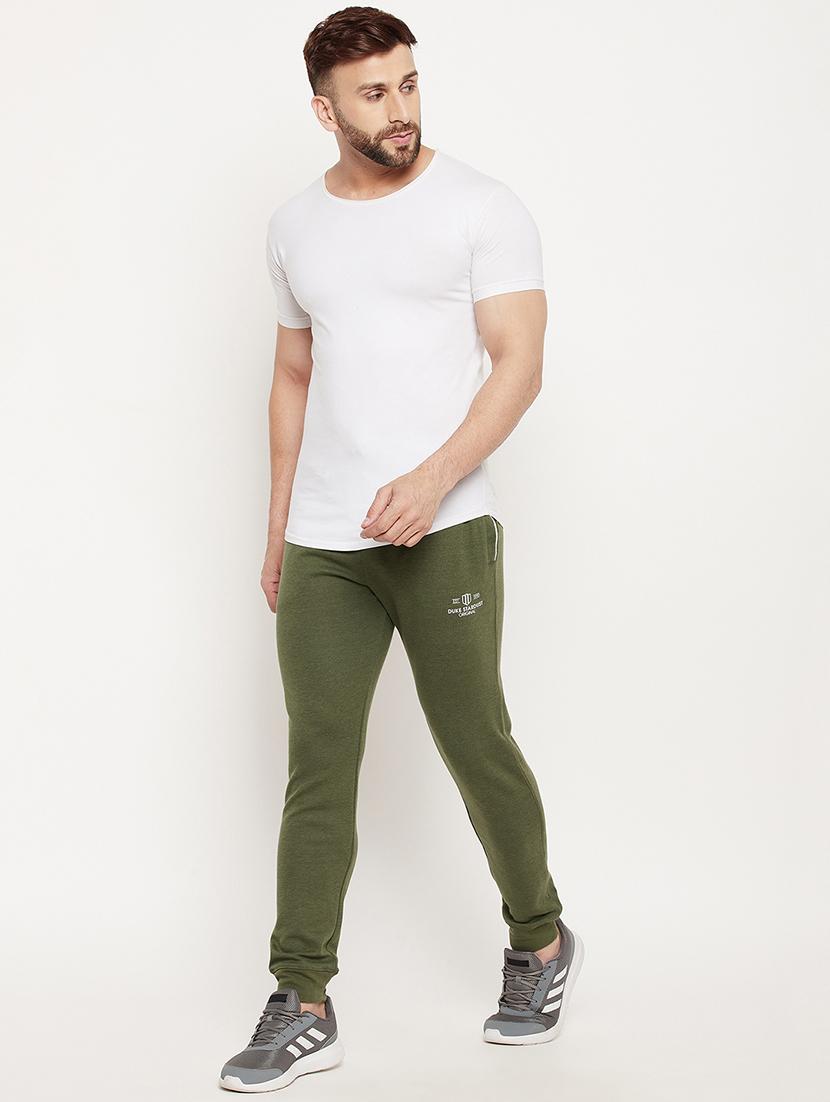 olive-green solid joggers track pant - 18447469 - Standard Image - 3