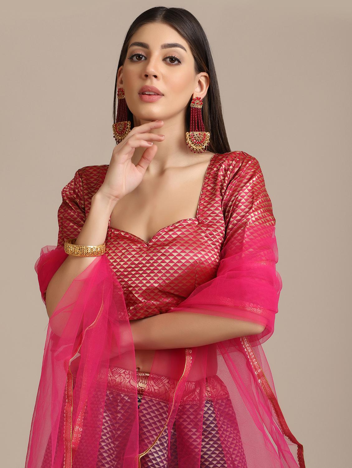 self design flared lehenga with dupatta - 18447982 - Standard Image - 3