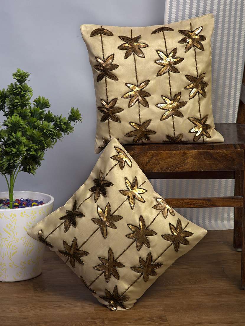 alina decor set of 2 embllished cushion covers 16 x 16 inch