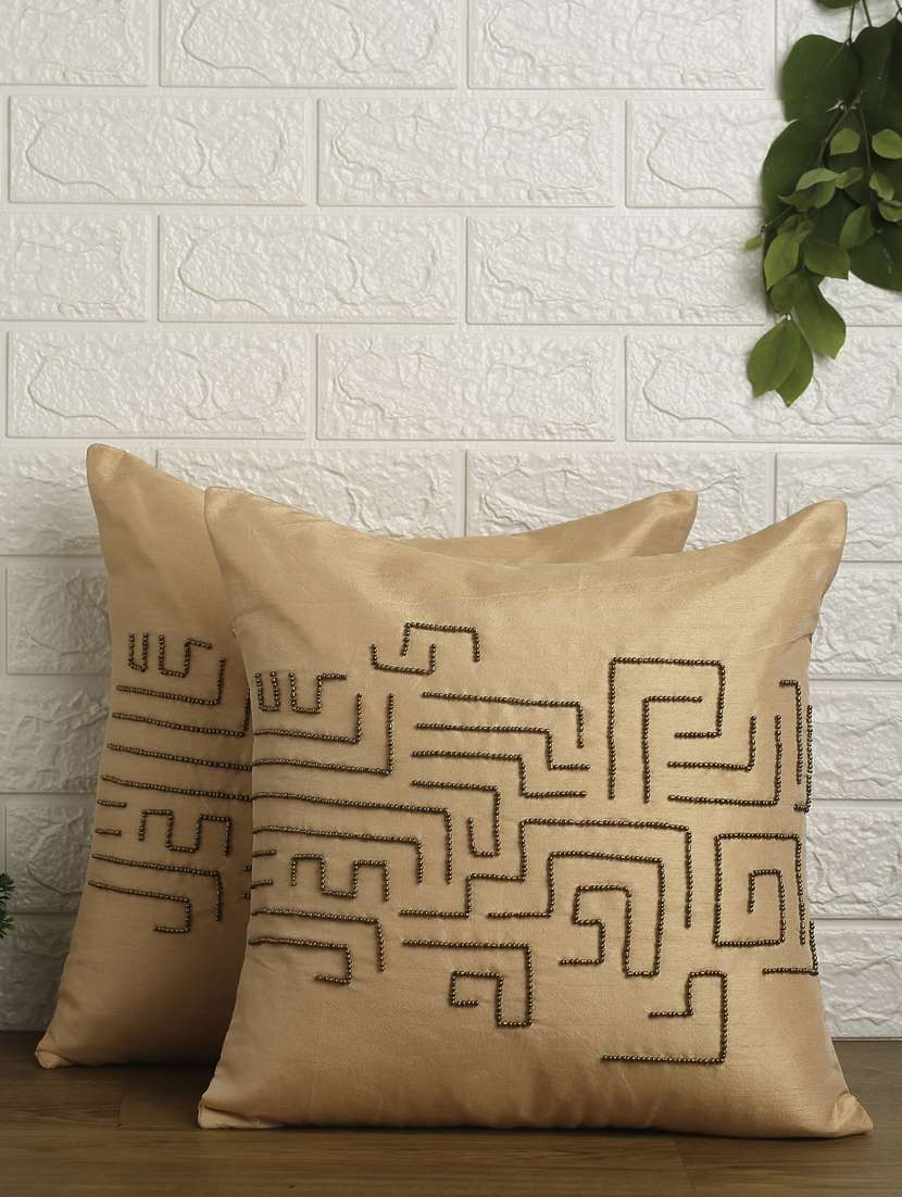 alina decor set of 2 embllished cushion covers 16 x 16 inch