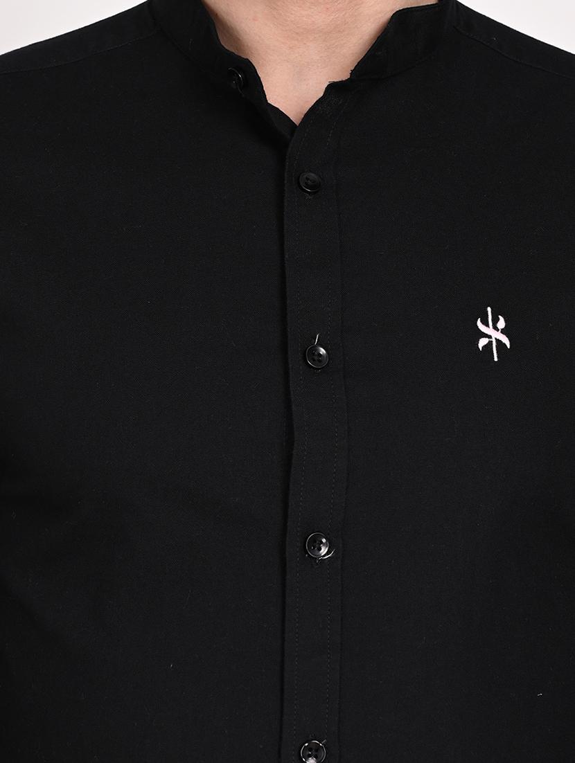 black solid casual shirt - 18448713 - Standard Image - 3