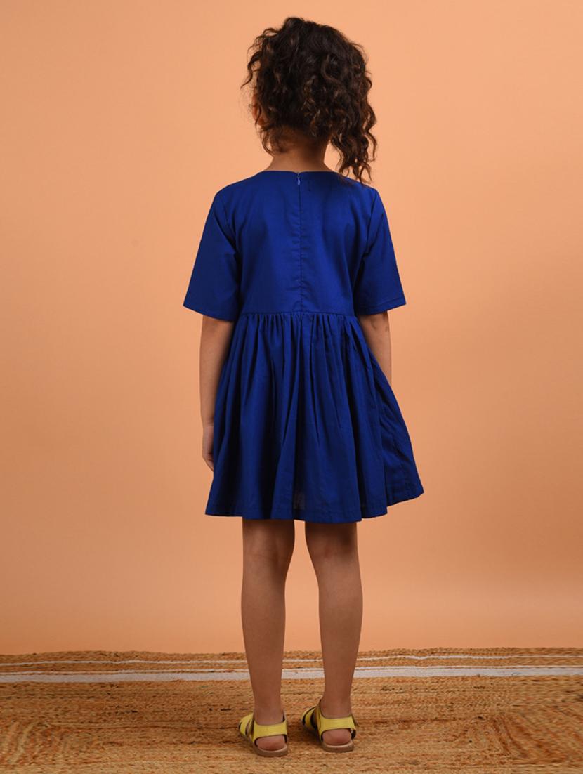girls round neck short sleeves frock - 18448904 - Standard Image - 3