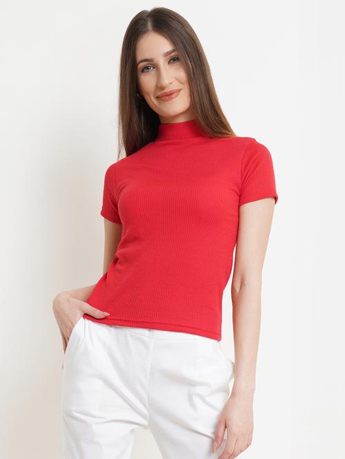 women's straight high neck top - 18448967 -  Standard Image - 0