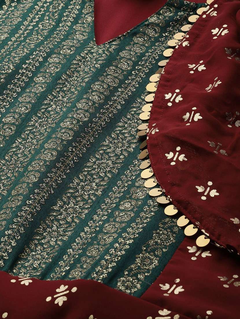 gold print tiered ethnic dress - 18449162 -  Standard Image - 5