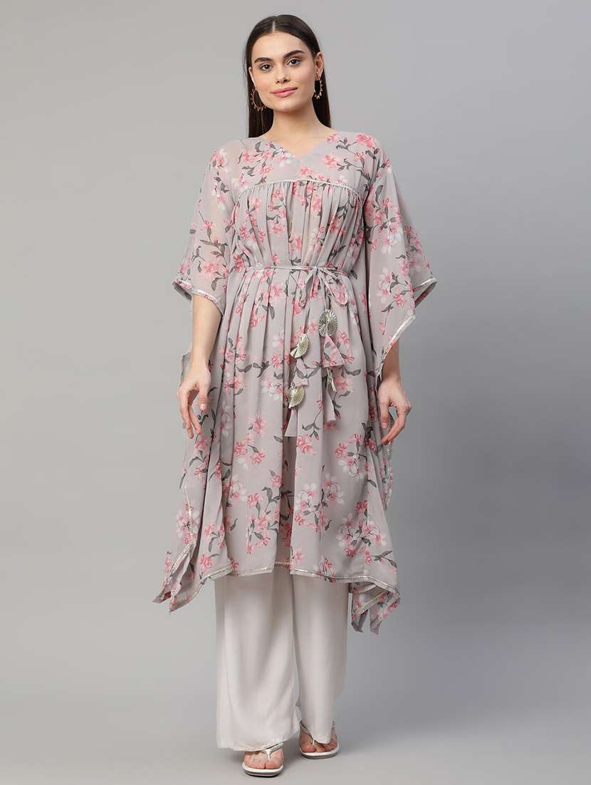 floral print kaftan style kurta 