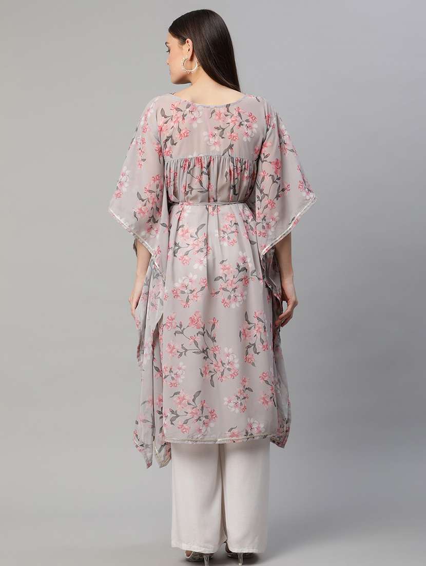 floral print kaftan style kurta  - 18449221 -  Standard Image - 3