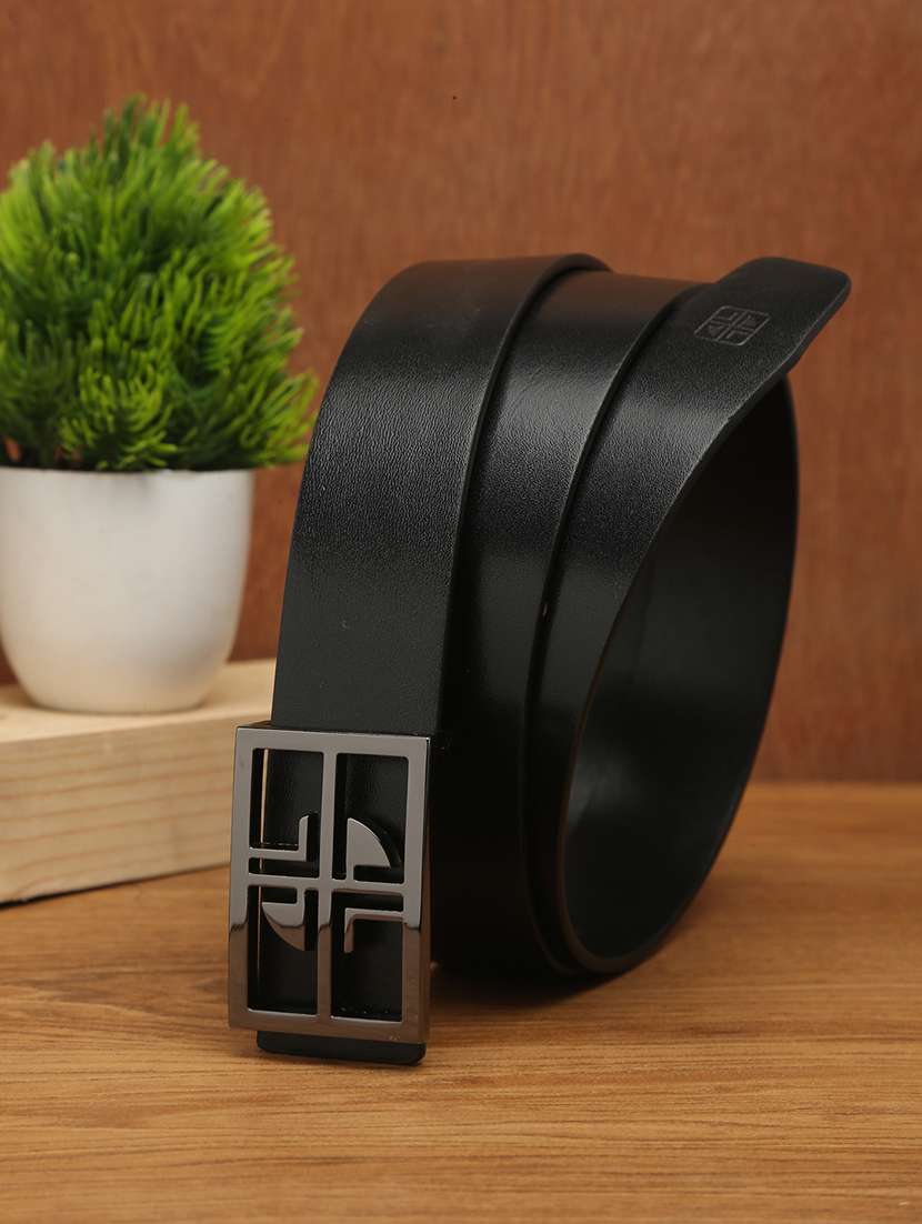 black leather belt