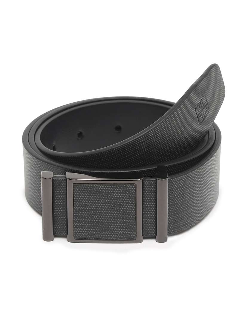grey leather belt