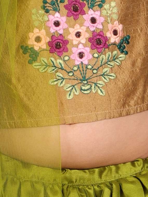 green embellished lehnga choli - 18449759 -  Standard Image - 3