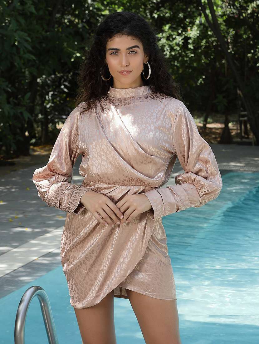 women's shift foil print dress