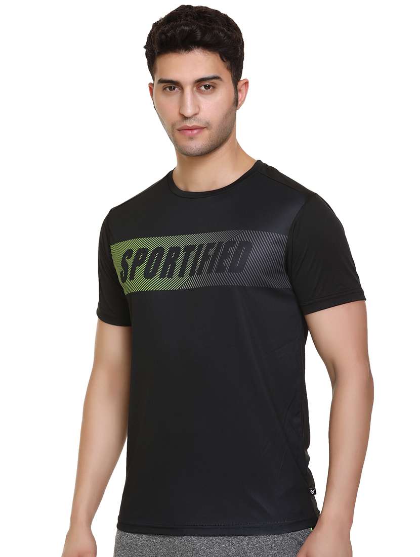 black chest-printed t-shirt - 18450020 - Zoom Image - 0