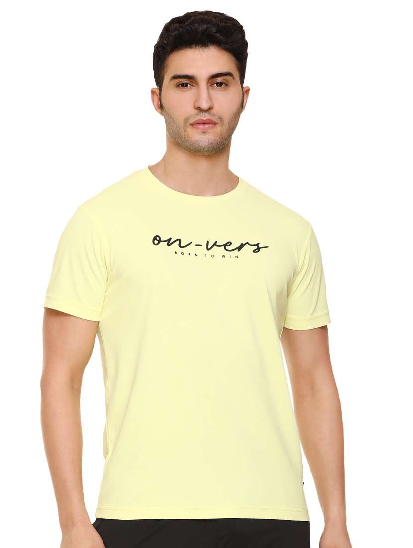 yellow chest-printed t-shirt - 18450022 - Zoom Image - 0