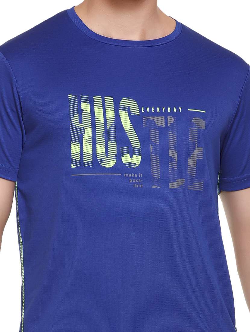 navy-blue chest-printed t-shirt - 18450025 -  Standard Image - 5