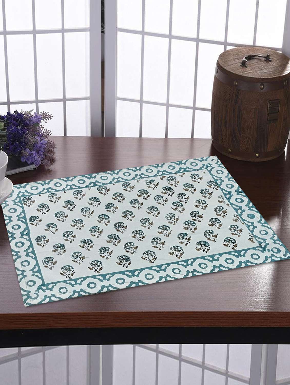 texstylers thick cotton canvas jaipuri block print table mats