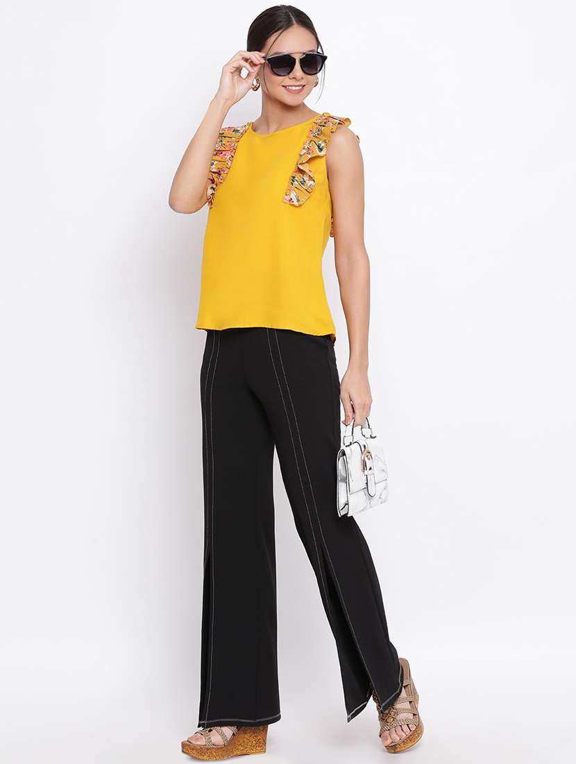 women's straight round neck top - 18450140 -  Standard Image - 3