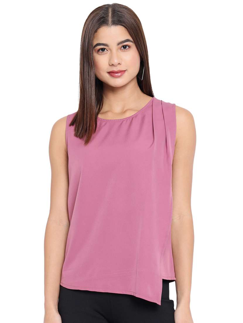 women's asymmetric round neck top - 18450144 -  Zoom Image - 0