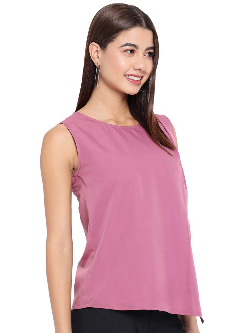 women's asymmetric round neck top - 18450144 - Standard Image - 3