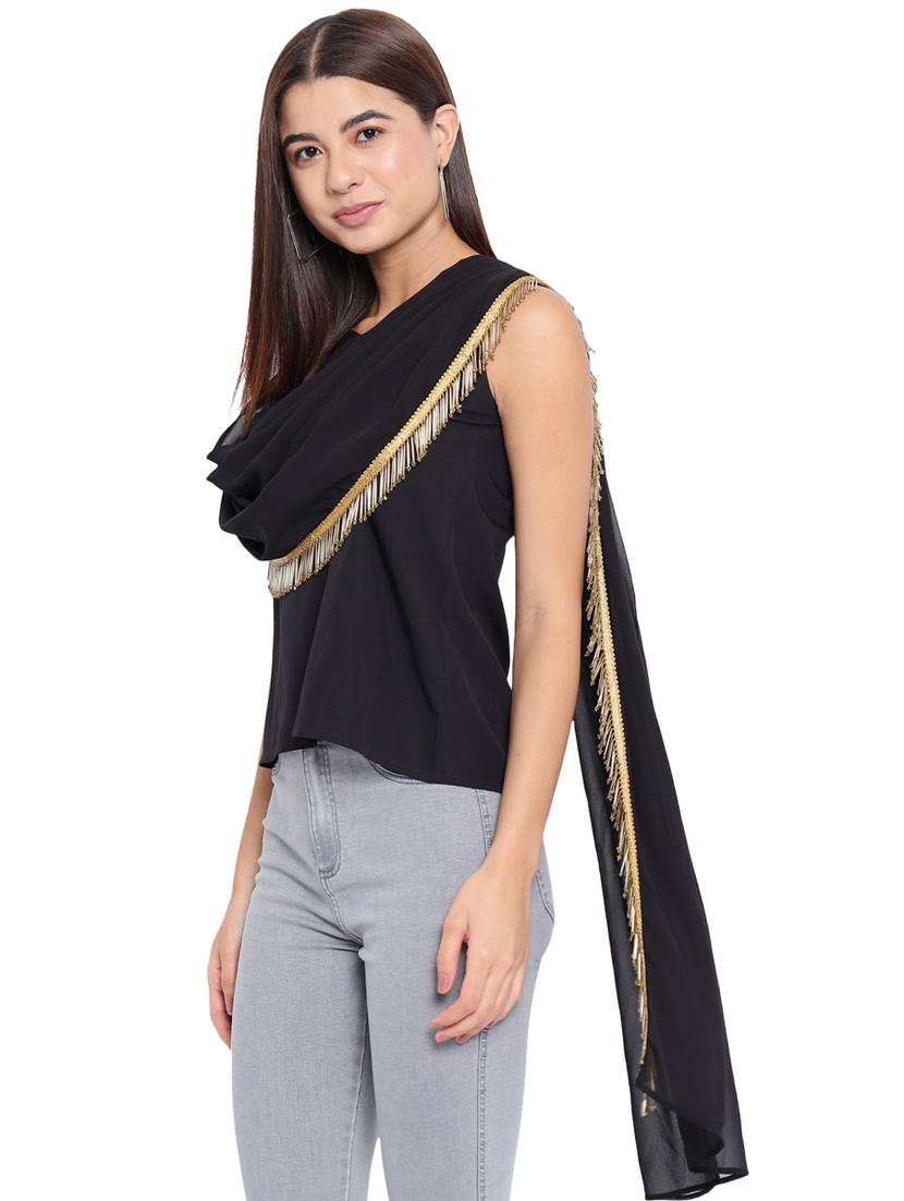 women's straight v neck top - 18450147 -  Standard Image - 3