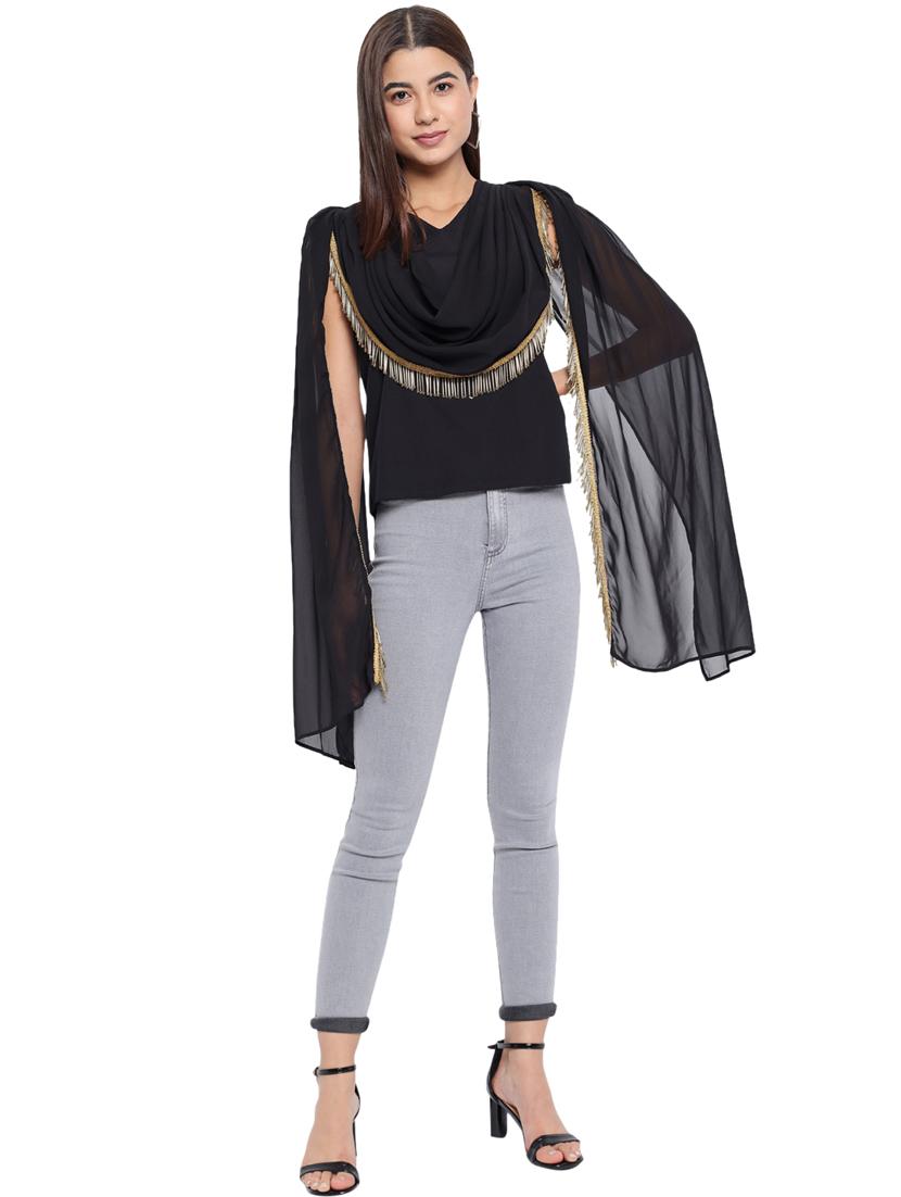 women's straight v neck top - 18450147 - Standard Image - 5