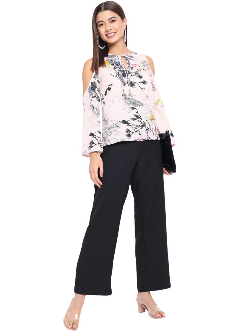 women's straight tie-up neck top - 18450165 - Standard Image - 5
