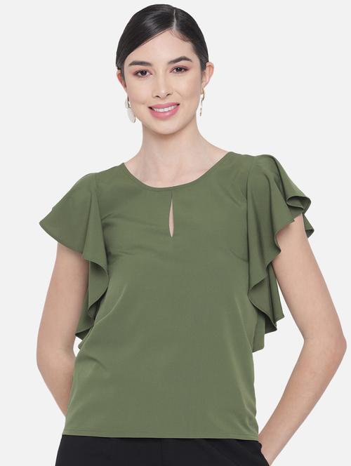 women's straight key hole neck top - 18450166 - Standard Image - 0