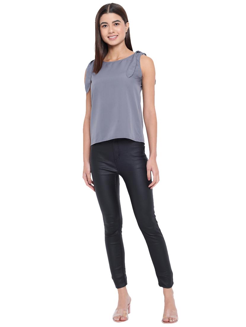 women's straight round neck top - 18450177 - Standard Image - 5
