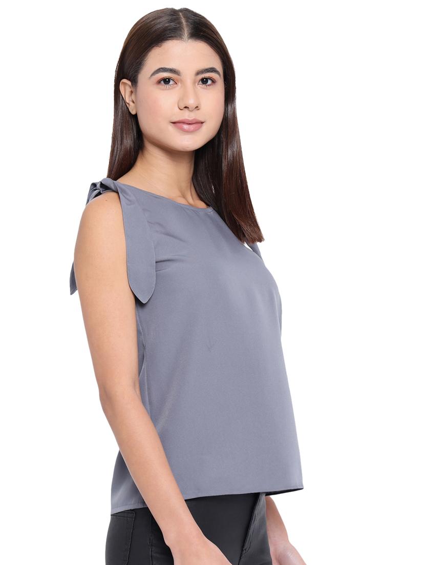 women's straight round neck top - 18450177 - Standard Image - 8