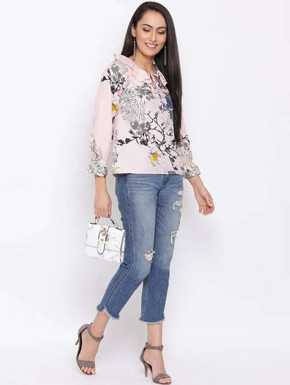 women rosewater florals printed top - 18450178 -  Standard Image - 3