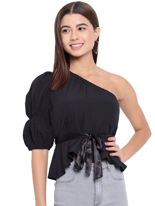 women's asymmetric single shoulder top - 18450195 - Standard Image - 0