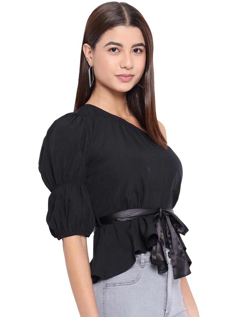 women's asymmetric single shoulder top - 18450195 - Standard Image - 3
