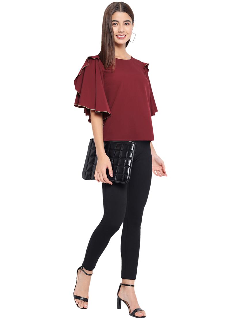women's straight round neck top - 18450225 - Standard Image - 5