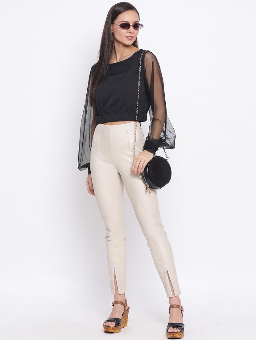 women's straight round neck top - 18450230 - Standard Image - 3