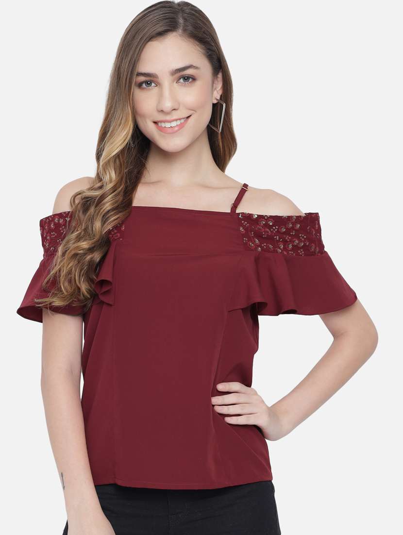 women's straight shoulder strap top
