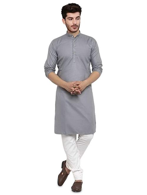 grey solid medium kurta - 18450702 -  Standard Image - 0