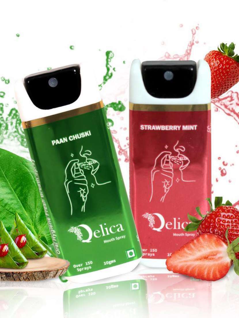 pack of 2 paan chuski & strawbery mint mouth freshener spray 