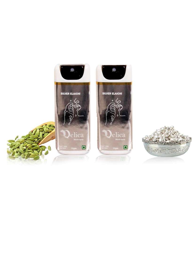 pack of 2 silver elaichi spray mouth freshener
