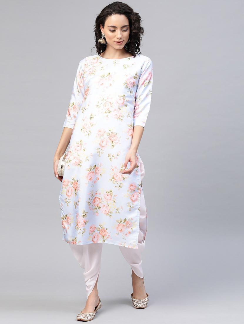 floral print kurta & dhoti pant set - 18451123 -  Zoom Image - 0