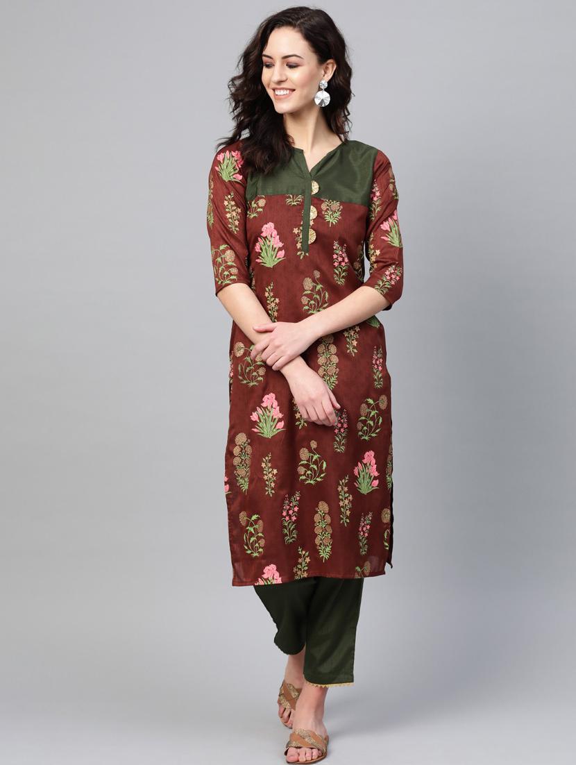 floral kurta pant set  - 18451200 -  Zoom Image - 0