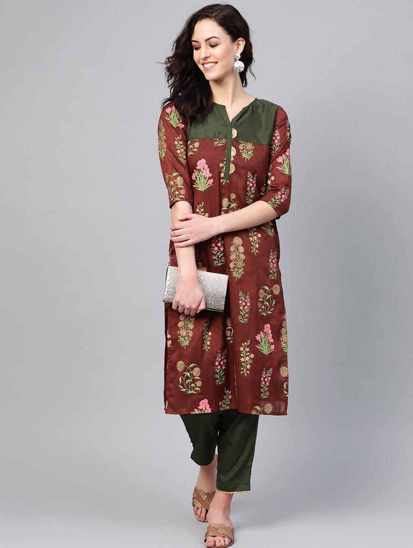 floral kurta pant set - 18451200 - Standard Image - 3