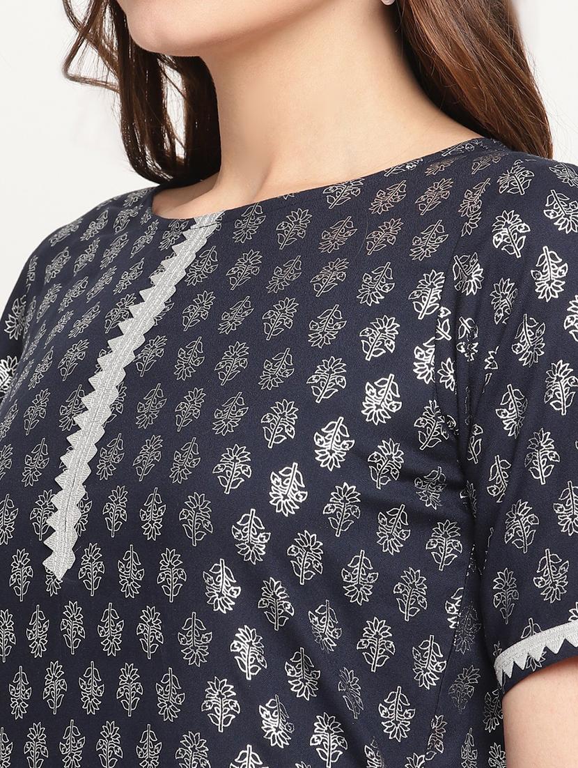 foil print kurta palazzo set - 18451204 - Standard Image - 5