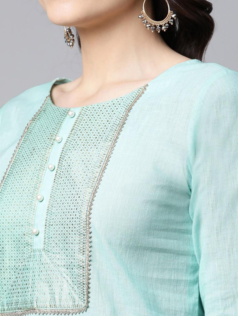 foil print kurta palazzo set - 18451250 - Standard Image - 5