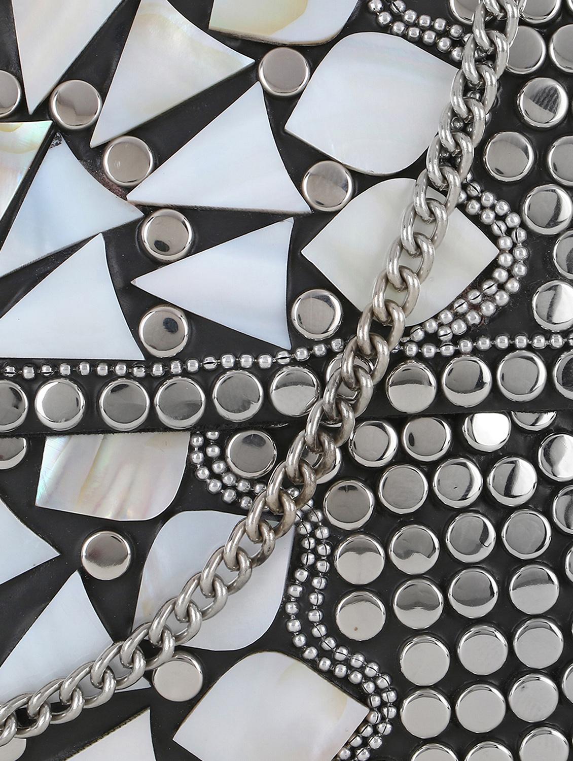 embellished metal box clutch - 18451960 - Standard Image - 3
