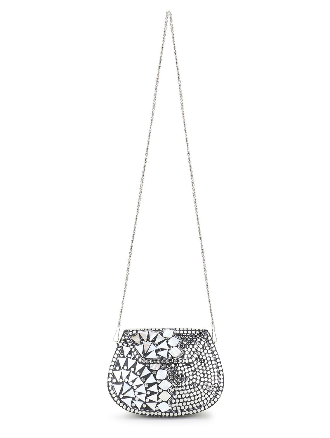 embellished metal box clutch - 18451960 - Standard Image - 5