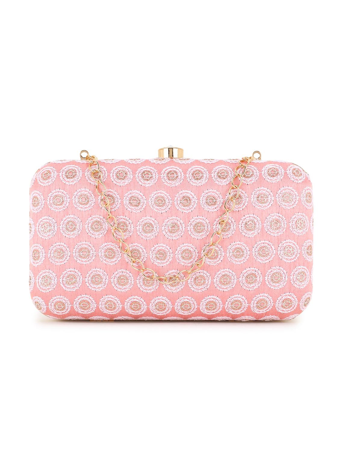 embroidered faux silk box clutch - 18451969 -  Zoom Image - 0