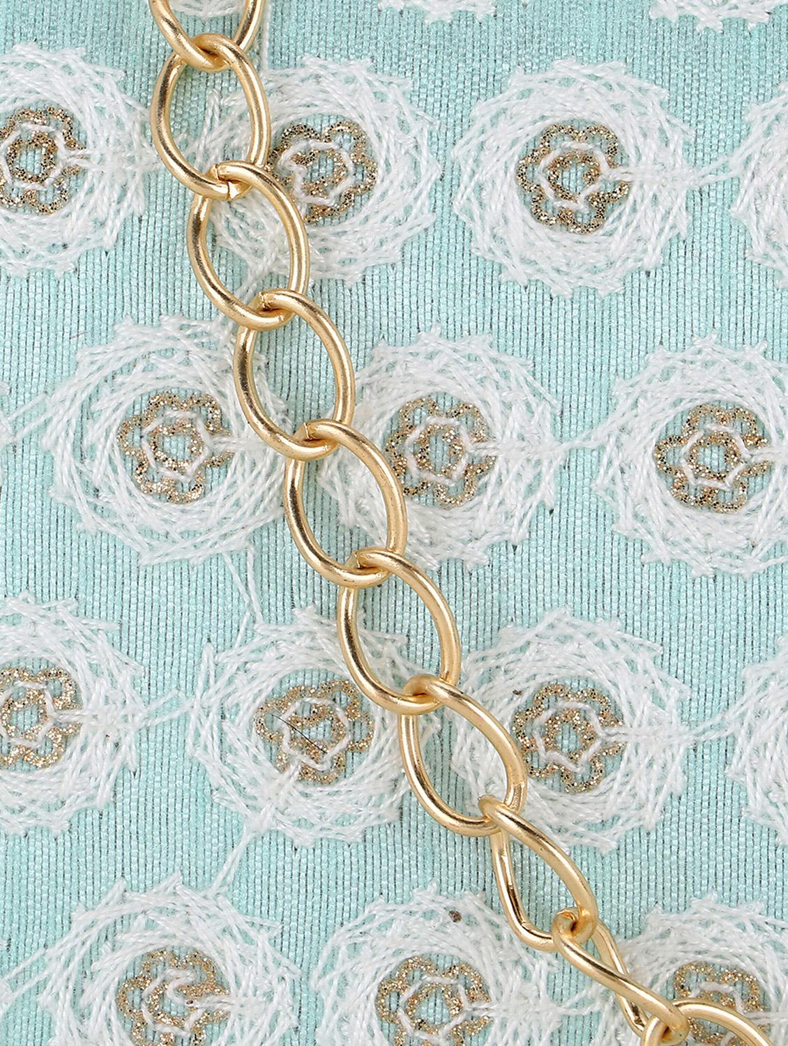 light blue embroidered box clutch - 18451970 - Standard Image - 3