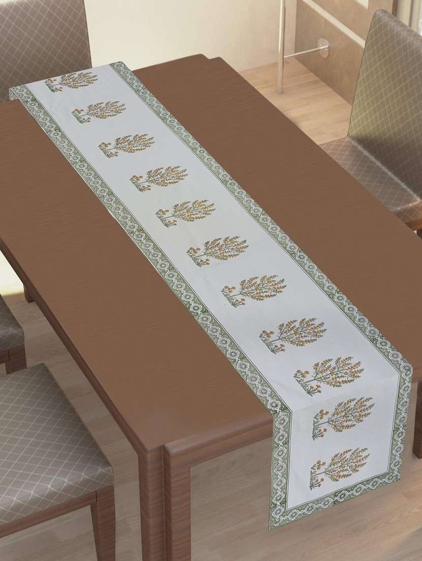 texstylehome thick cotton 16x72 inches block print 6 seater table runner