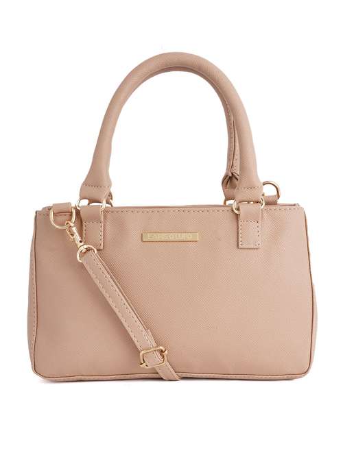 beige solid regular handbag - 18452627 - Standard Image - 0
