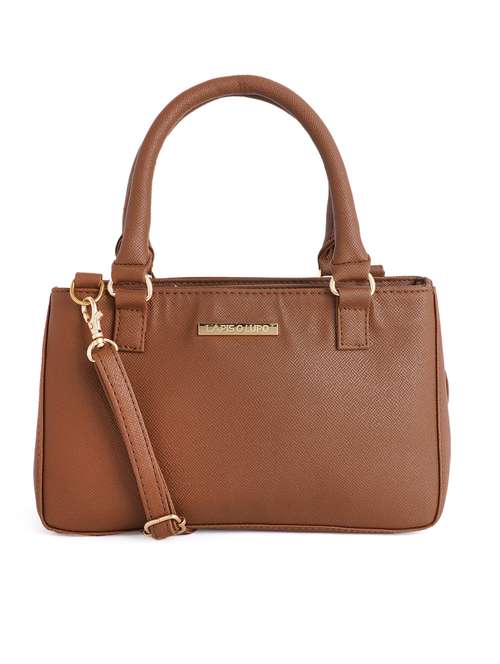 brown solid regular handbag - 18452628 - Standard Image - 0