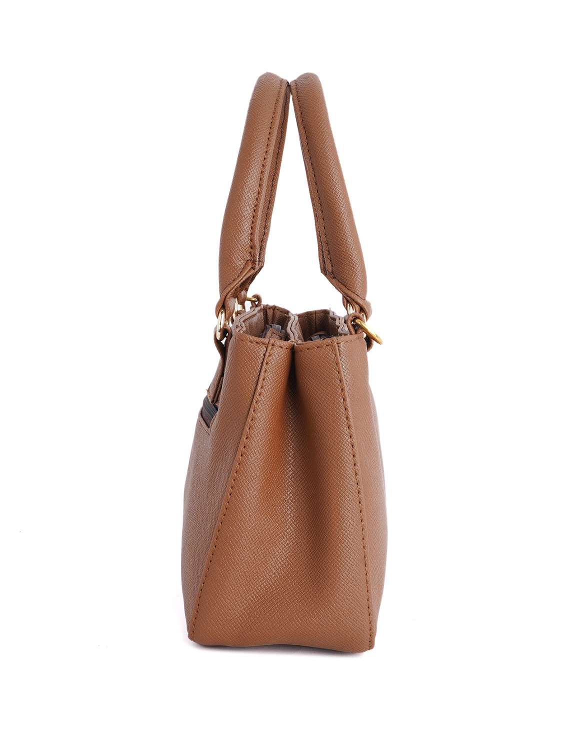 brown solid regular handbag - 18452628 - Standard Image - 3